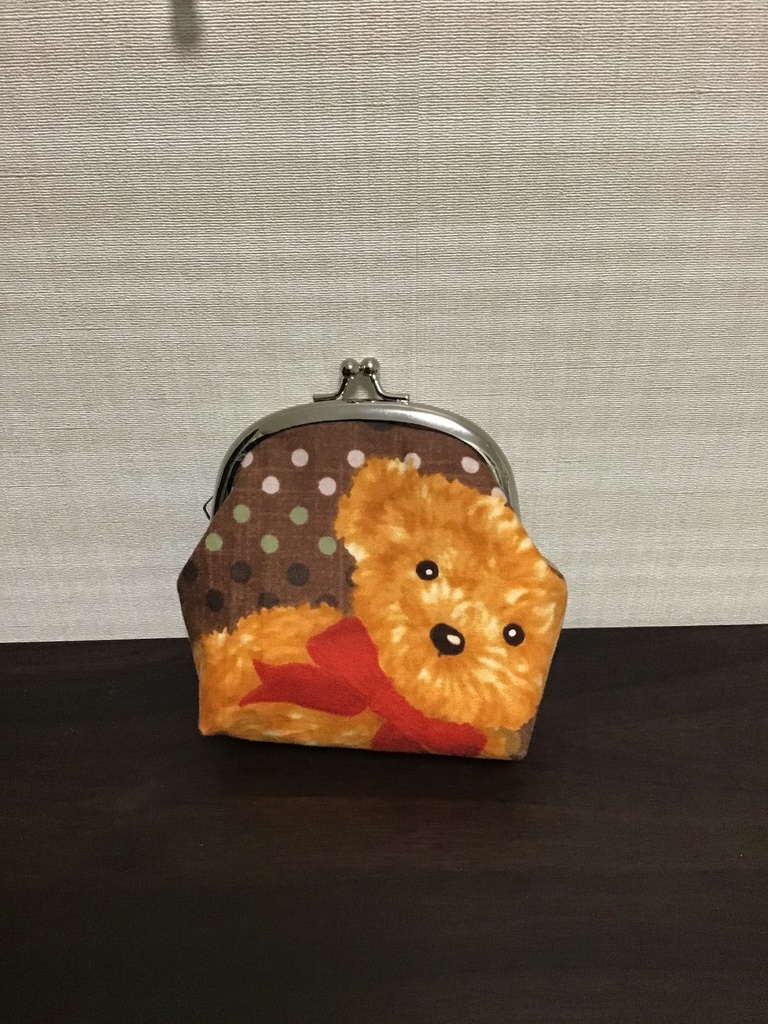 くまさん柄のがま口財布