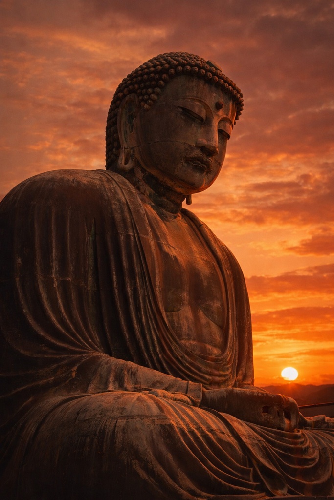 夕暮れの鎌倉大仏