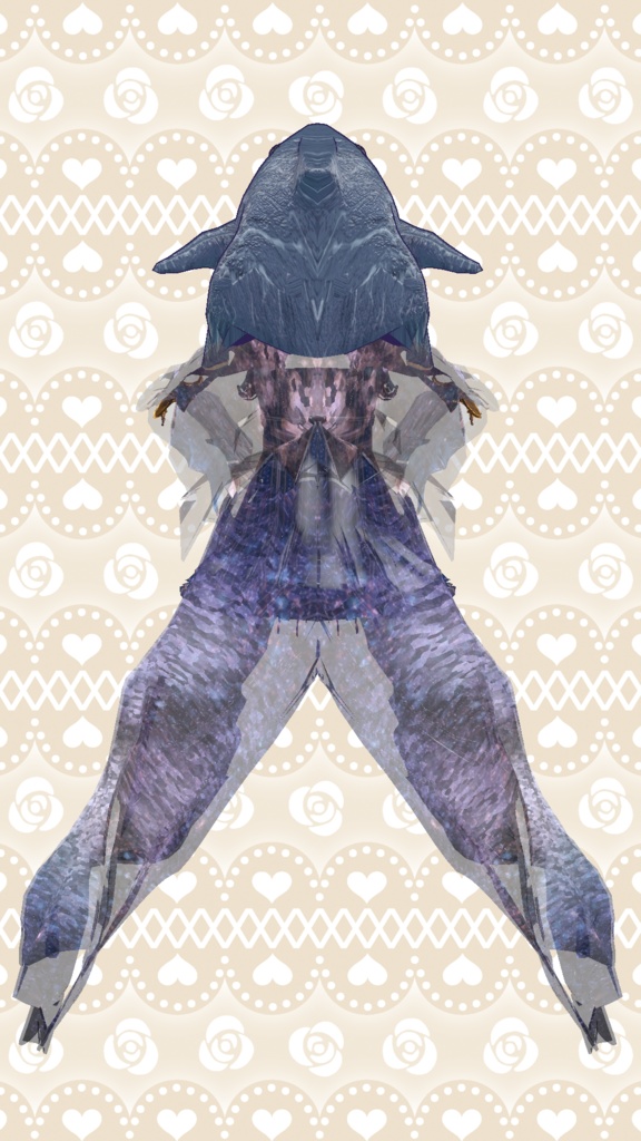 【※斑霞くん作品制作用ポートフォリオ※販売終了】【しなの・ルルネ・マヌカ・桔梗・カリン・5アバター対応】Hollow Shark Dress 【VRChat想定】(ハロウィン衣装+アクセサリー)