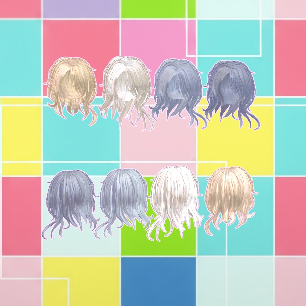 【Mysterious wave hair】しなの/ルルネ/彼方/水瀬【4アバター対応】