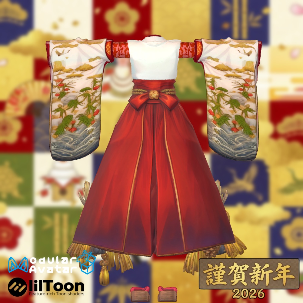 🐎2026年午年記念🐎馬ライダーギミック+午巫女袴衣装+アクセサリー✨8アバター対応衣装&アクセサリー✨ラムネ/エク/翠羽 -Suiha-/ミルフィ/しなの/ミルティナ/マヌカ/Sioしお