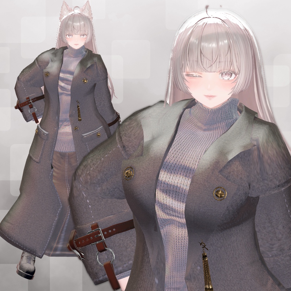 ❄Winter_Navy_Coat✨14アバター対応衣装✨Sioしお/しなの/真冬/イチゴ/エク/ミルフィ/エルシオン/デルタフレア/ネメシス/マヌカ/ミルティナ/ラムネ/ルミナ/ルルネ