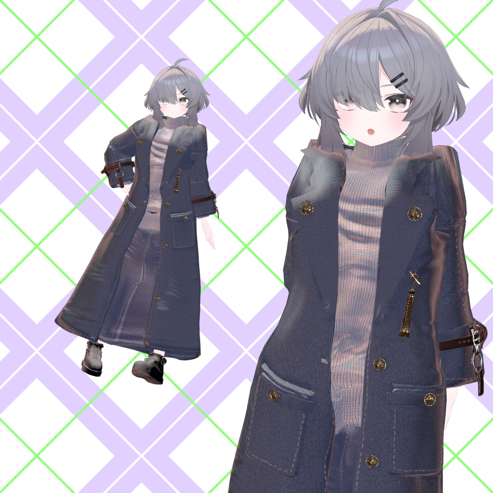 ❄Winter_Navy_Coat✨14アバター対応衣装✨Sioしお/しなの/真冬/イチゴ/エク/ミルフィ/エルシオン/デルタフレア/ネメシス/マヌカ/ミルティナ/ラムネ/ルミナ/ルルネ