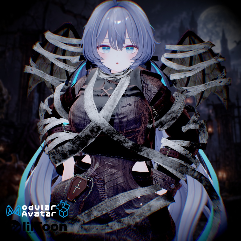 🦇 Undead Bandage🩸14アバター対応衣装_Sioしお/しなの/真冬/イチゴ/エク/ミルフィ/エルシオン/デルタフレア/ネメシス/マヌカ/ミルティナ/ラムネ/ルミナ/ルルネ