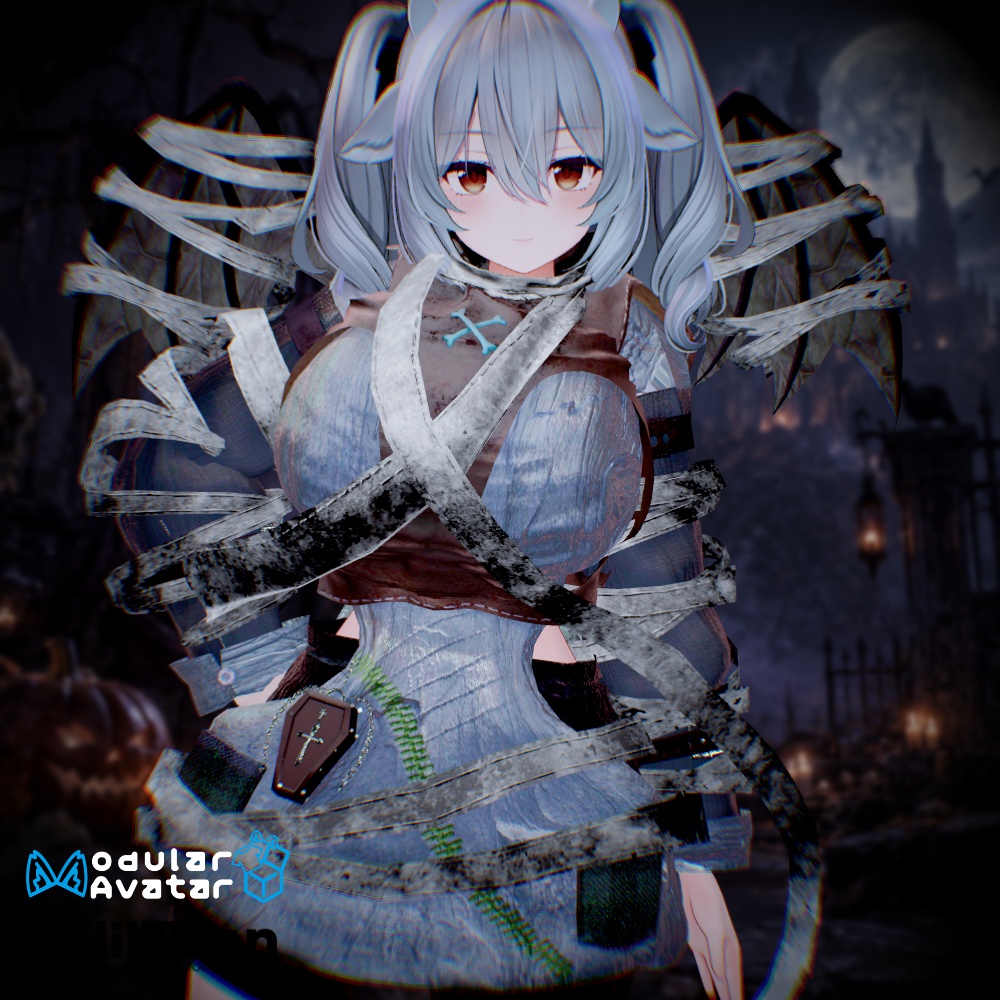 🦇 Undead Bandage🩸14アバター対応衣装_Sioしお/しなの/真冬/イチゴ/エク/ミルフィ/エルシオン/デルタフレア/ネメシス/マヌカ/ミルティナ/ラムネ/ルミナ/ルルネ
