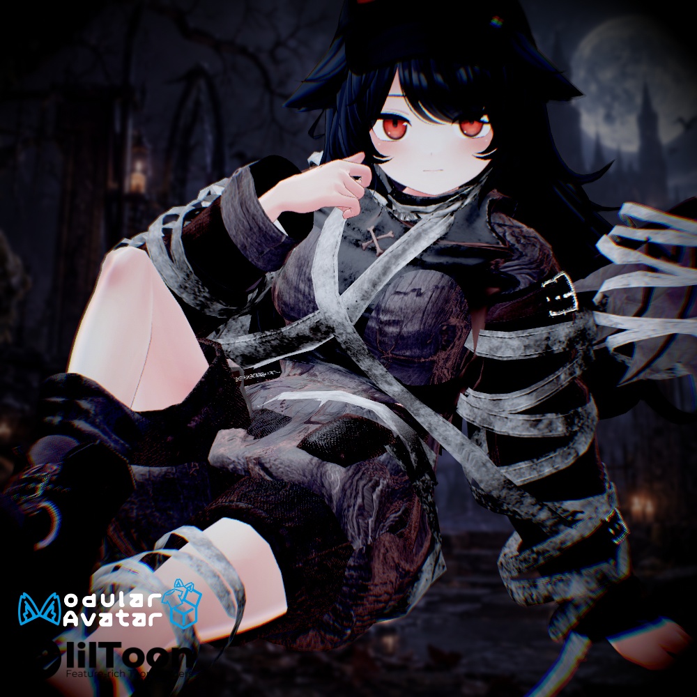 🦇 Undead Bandage🩸14アバター対応衣装_Sioしお/しなの/真冬/イチゴ/エク/ミルフィ/エルシオン/デルタフレア/ネメシス/マヌカ/ミルティナ/ラムネ/ルミナ/ルルネ