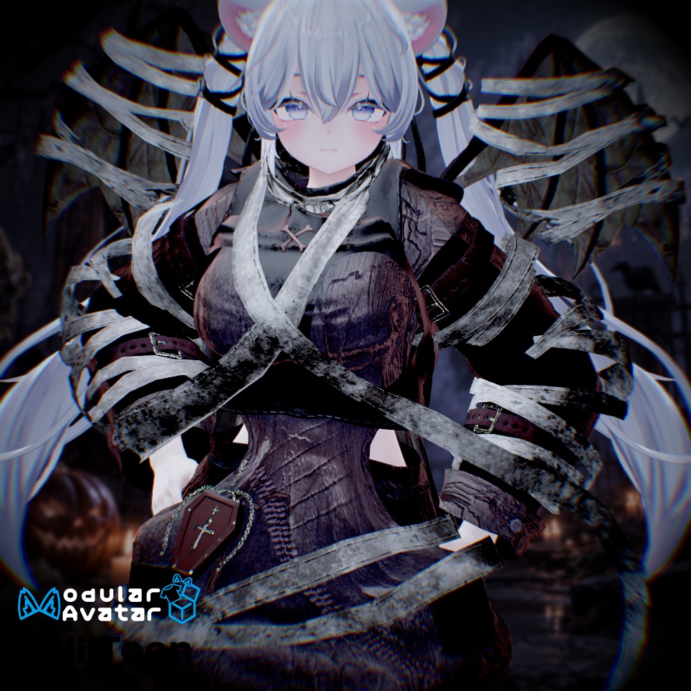 🦇 Undead Bandage🩸14アバター対応衣装_Sioしお/しなの/真冬/イチゴ/エク/ミルフィ/エルシオン/デルタフレア/ネメシス/マヌカ/ミルティナ/ラムネ/ルミナ/ルルネ