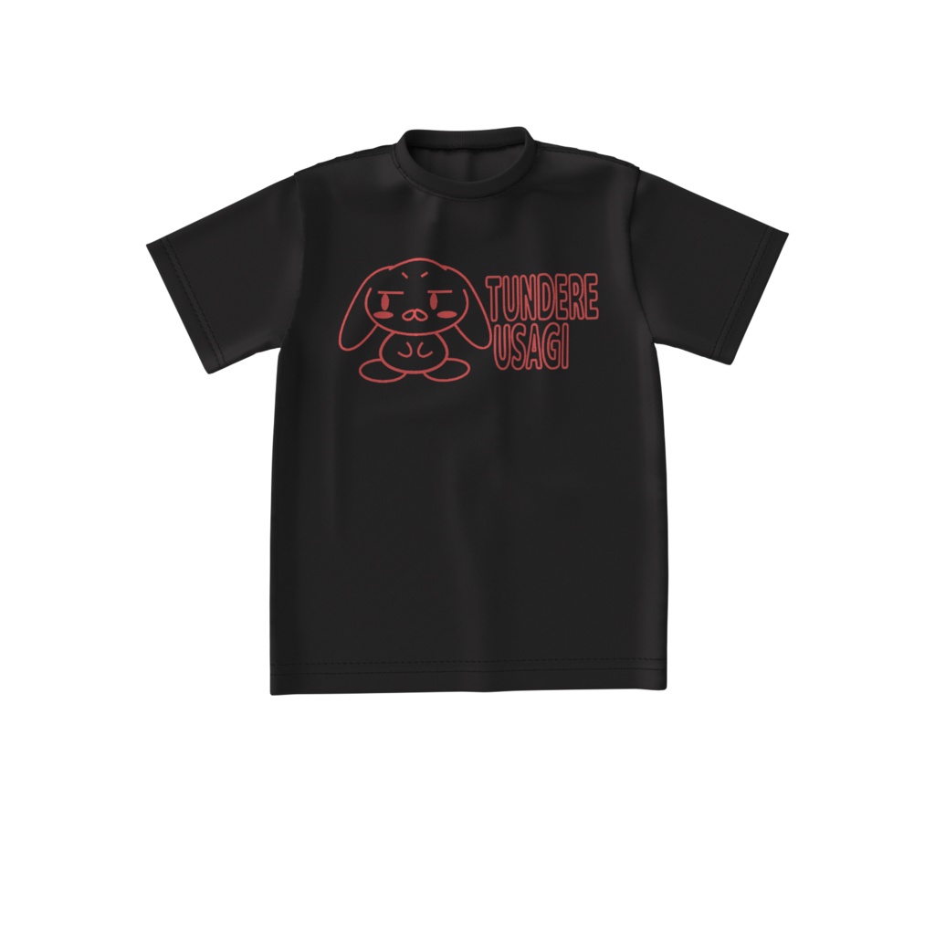 ツンデレうさぎのピンクシルエットTシャツ