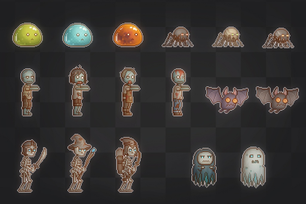 ドット絵のモンスター素材集～ダンジョン