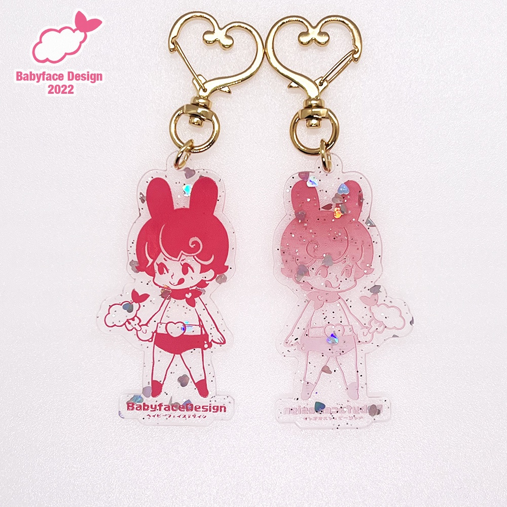 アクリルキーホルダー「ハートラメ❤︎ぺろチャン」 / Acrylic keychain "Heart"