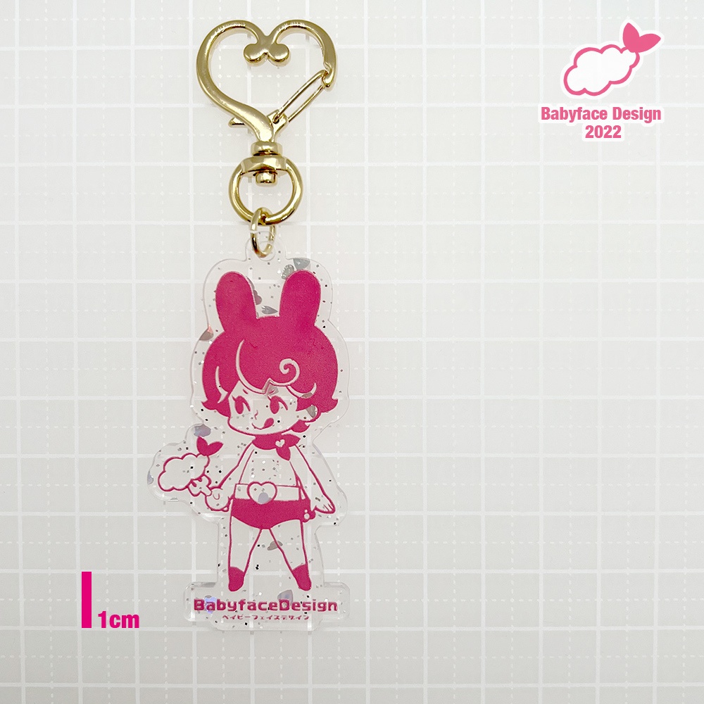 アクリルキーホルダー「ハートラメ❤︎ぺろチャン」 / Acrylic keychain "Heart"