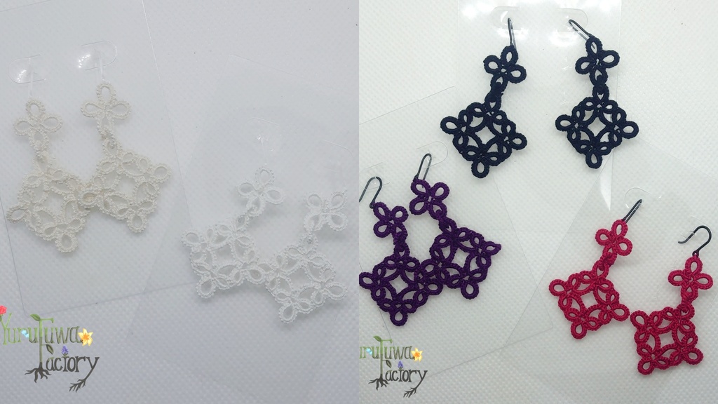 金具使ってないタティングレースピアス ゆるふわ工房booth店 Booth 金具使ってないタティングレースピアス ゆるふわ工房booth店 Booth