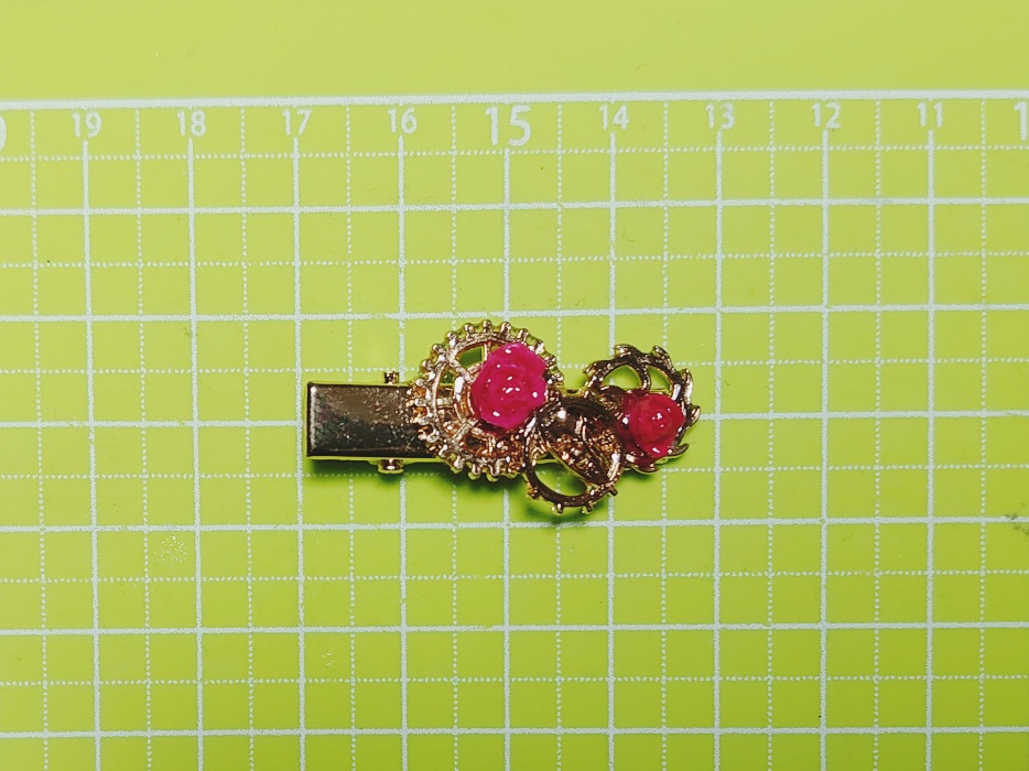 薔薇と歯車のクリップピン