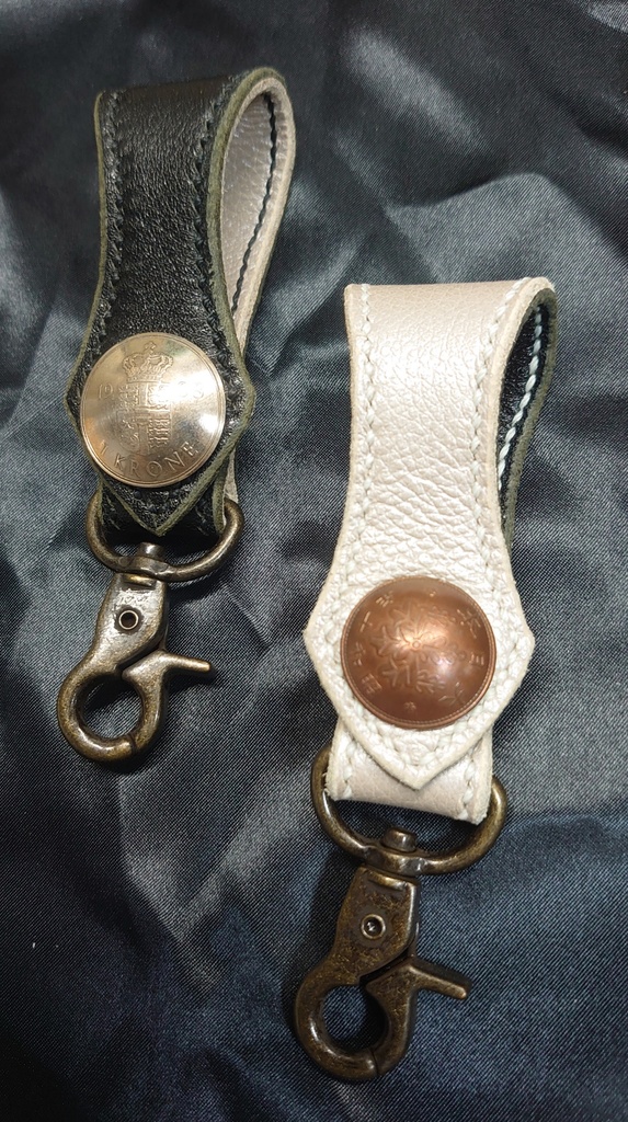 オールドコインコンチョレザーキーホルダー B