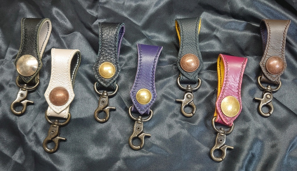 オールドコインコンチョレザーキーホルダー B