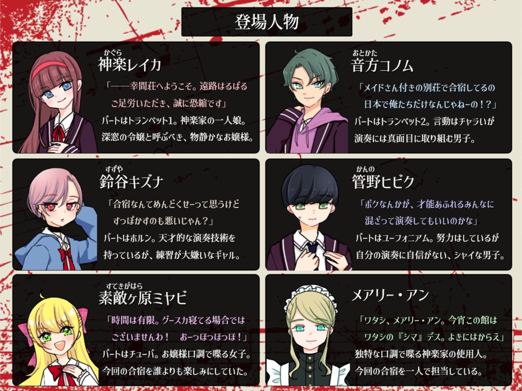 【本編無料】『偽りだらけの六重奏』6人用マーダーミステリー