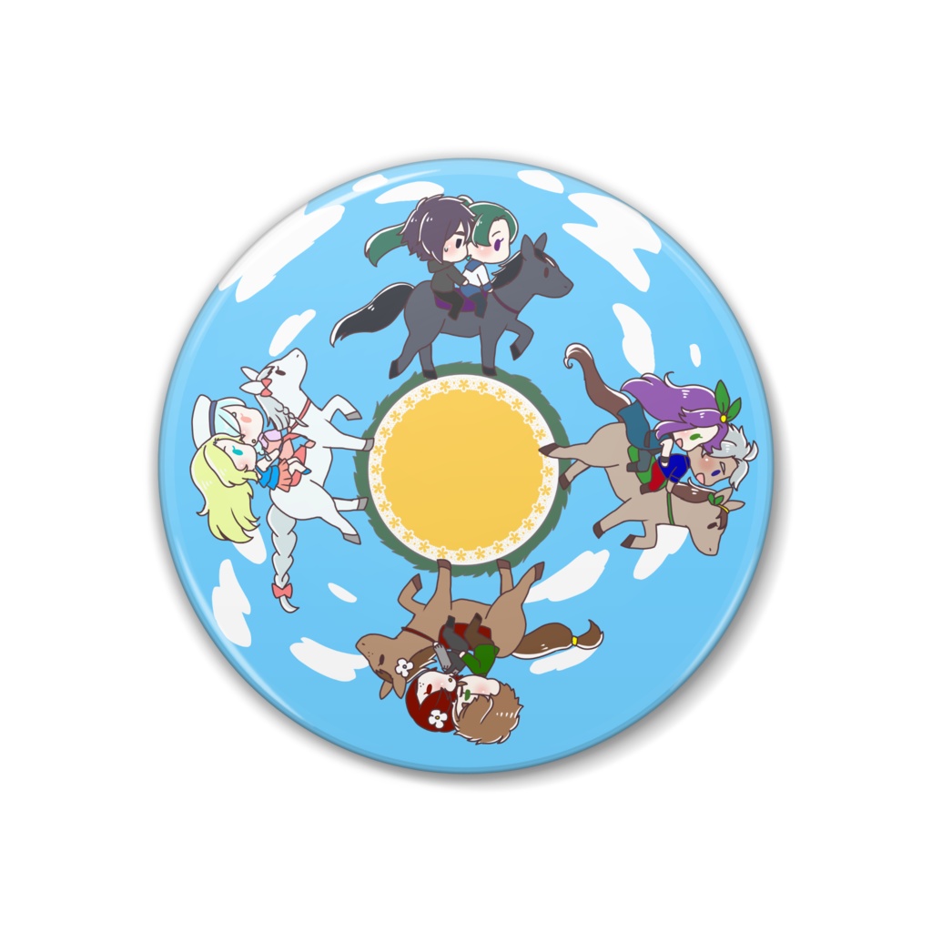 馬レース缶バッチ