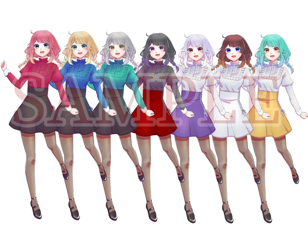 立ち絵素材〈おさげ髪〉