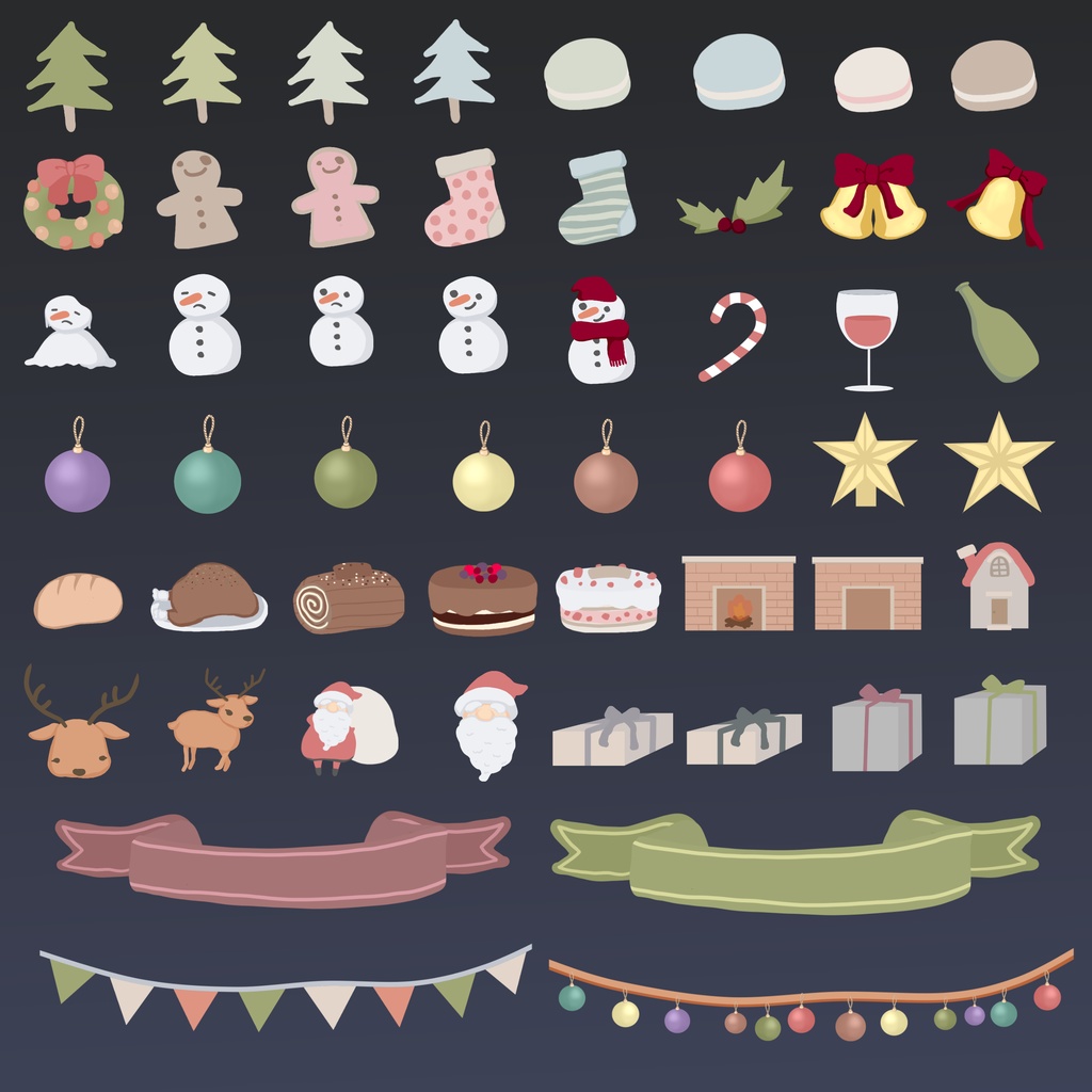 【動く素材】ビジネス・ハロウィン・クリスマス・ネオン素材/背景透過PNG静止画&動く透過GIF