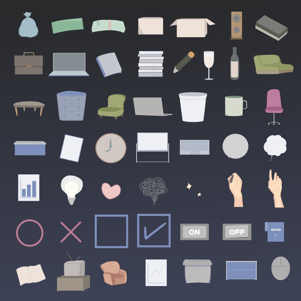 【動く素材】ビジネス・ハロウィン・クリスマス・ネオン素材/背景透過PNG静止画&動く透過GIF