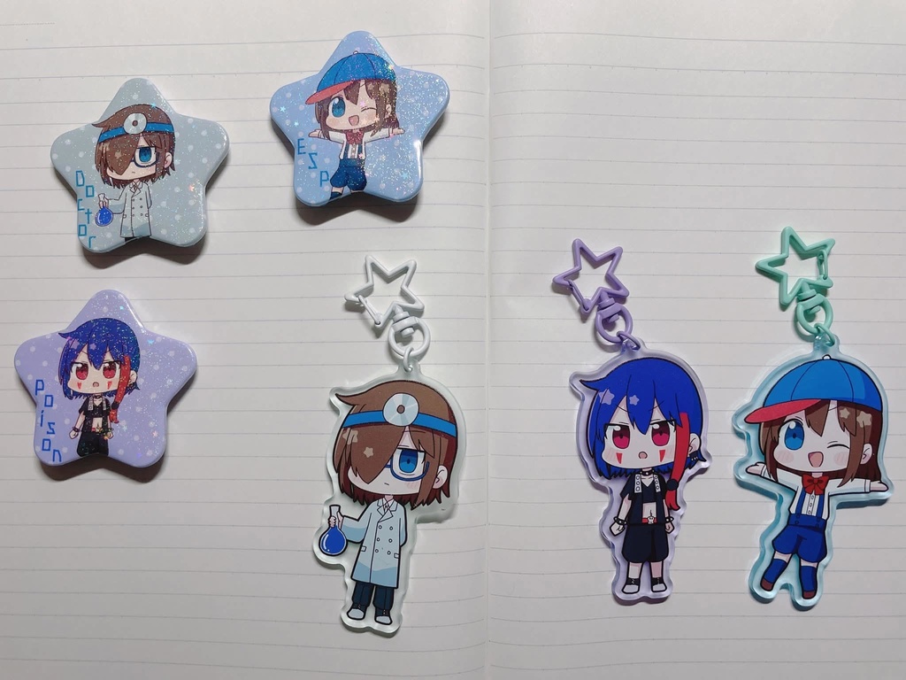 【擬コピ】ロボボ組 星型缶バッジ