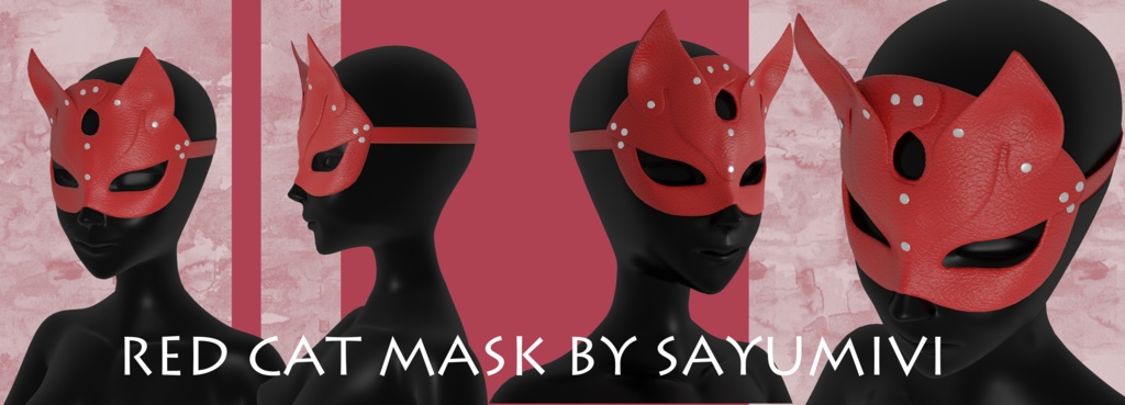 [VRChat + MMD] Red Cat Mask DL