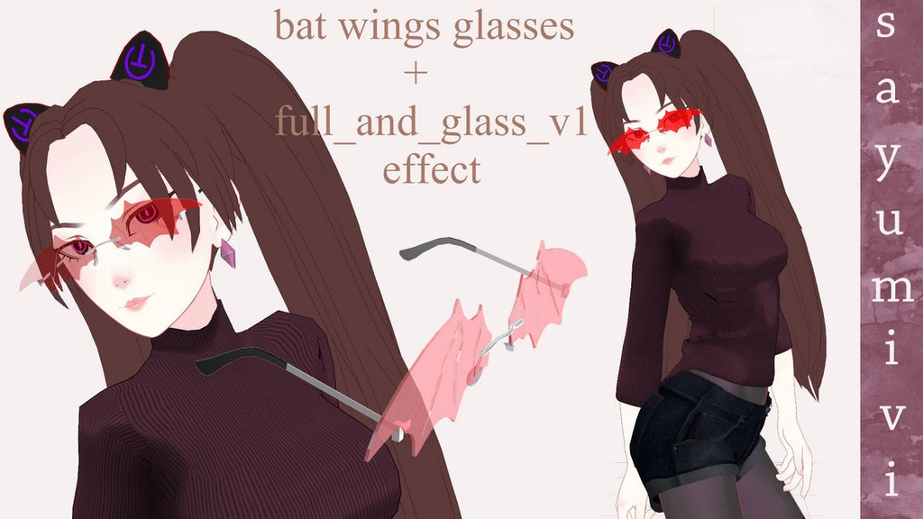 [VRChat + MMD] Wings demon glasses DL