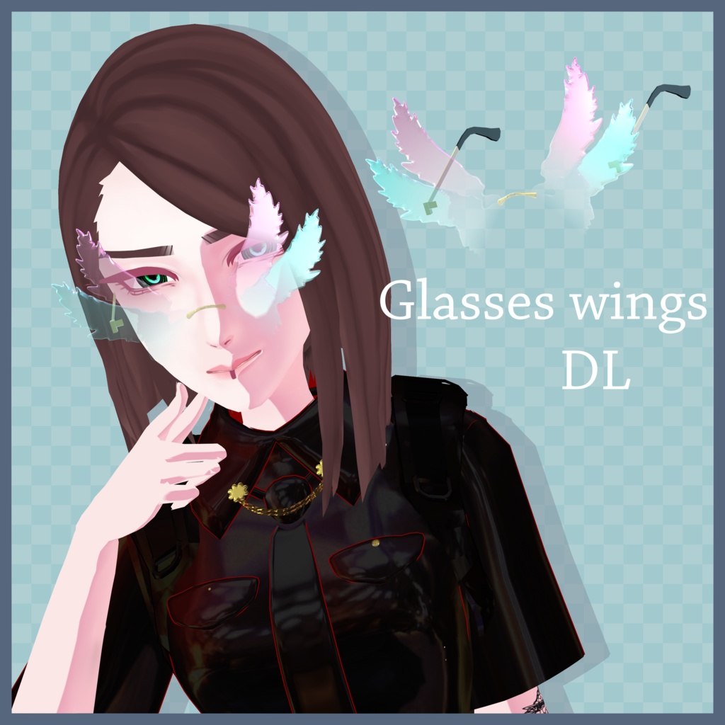 [VRChat + MMD] glasses angel wings DL