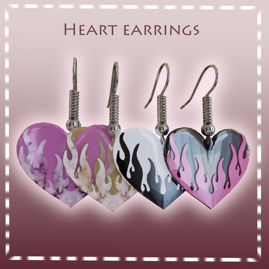 heart earrings - COMMERCIAL USE
