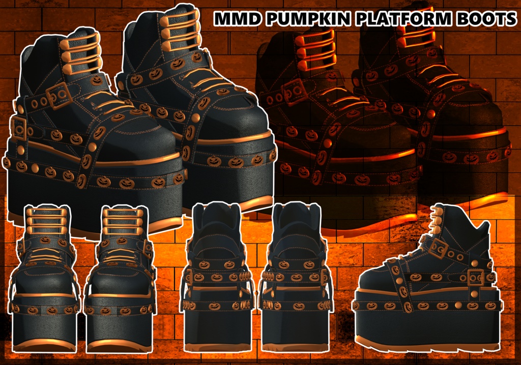 [VRChat + MMD] Pumpkin Platform Boots