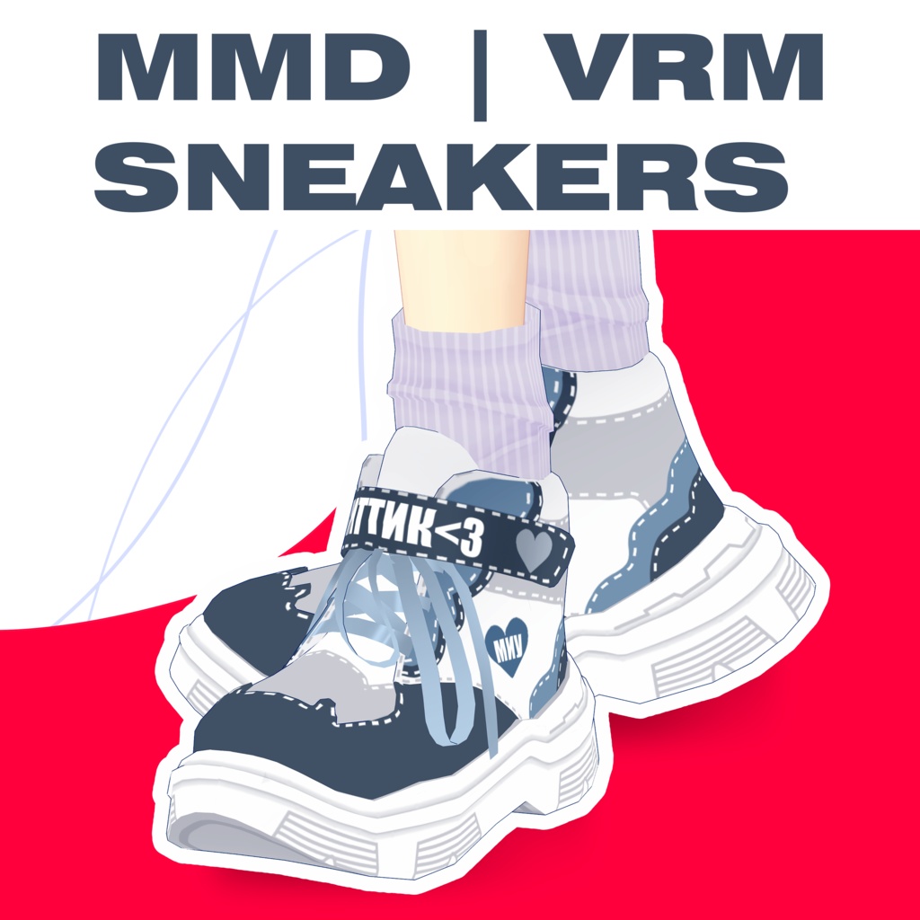 mmd|vrm Sneakers Kittik - SAYUMIVI - BOOTH