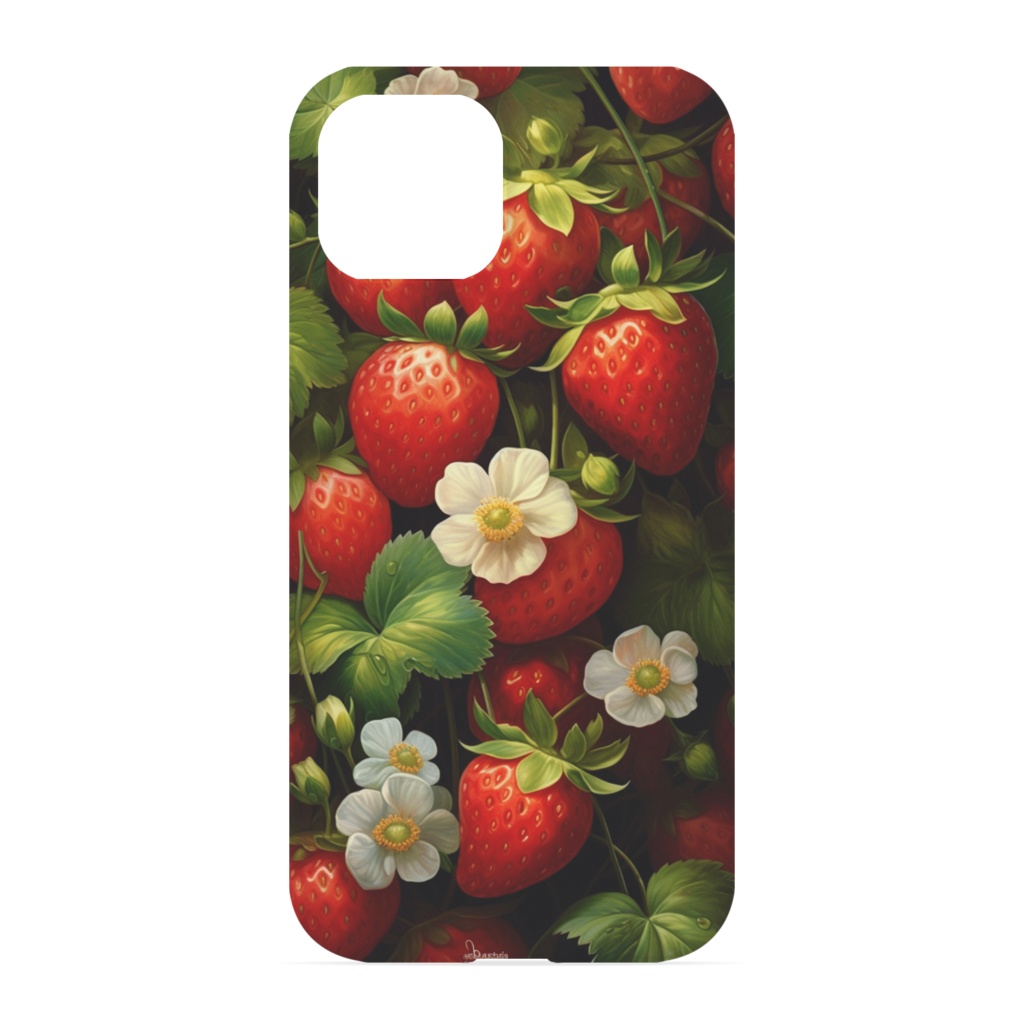 🍓 鹿屋市インスパイア！ストロベリーガーデンエッセンス - イチゴと花のハーモニーiPhoneケース 🍓