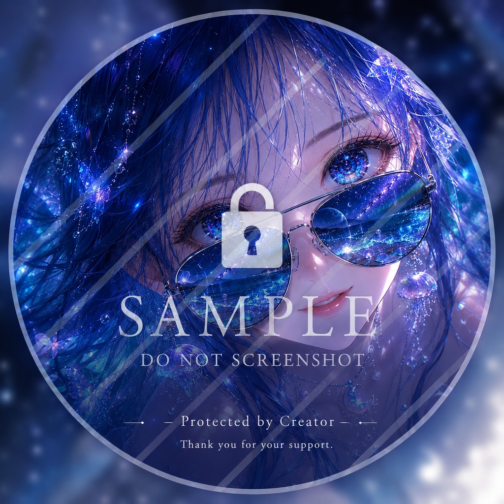 AIアイコン|幻想的な青髪の美少女