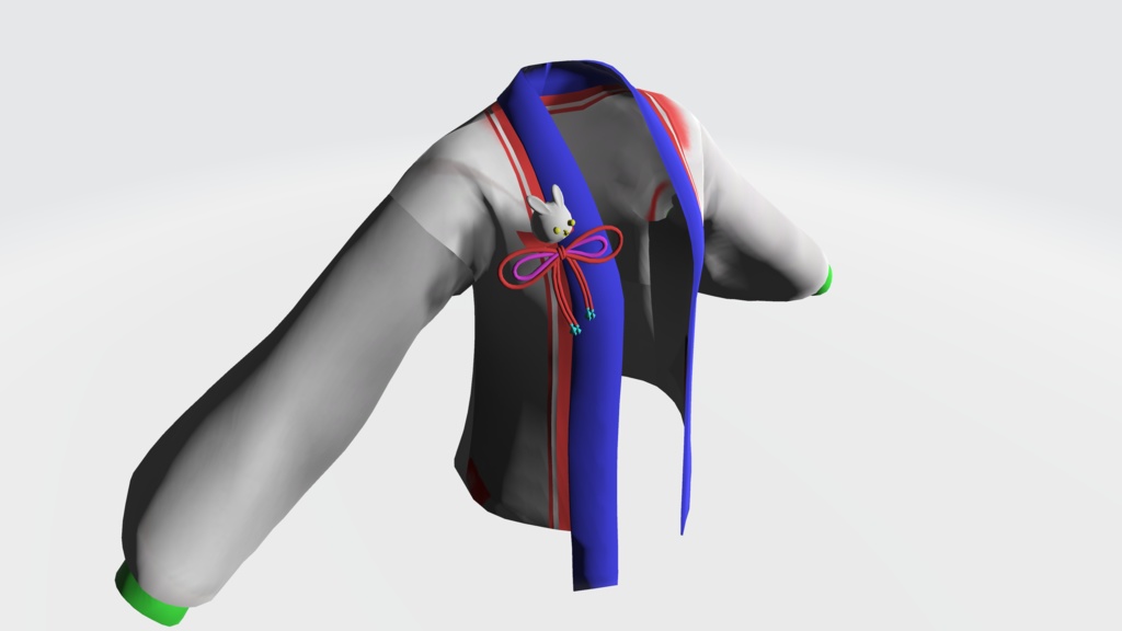 Anime Clothing Asset: Hanfu Jacket with Sleeves & Bunny Accessory (FBX)