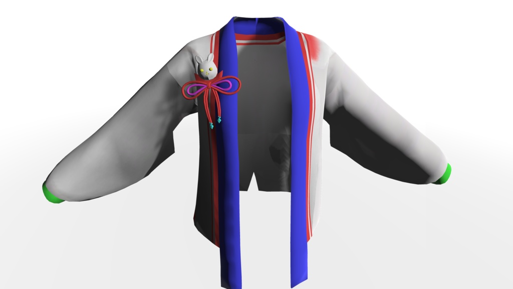 Anime Clothing Asset: Hanfu Jacket with Sleeves & Bunny Accessory (FBX)