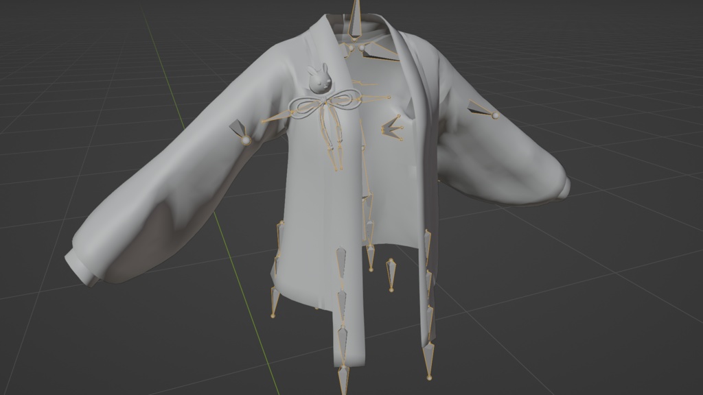 Anime Clothing Asset: Hanfu Jacket with Sleeves & Bunny Accessory (FBX)
