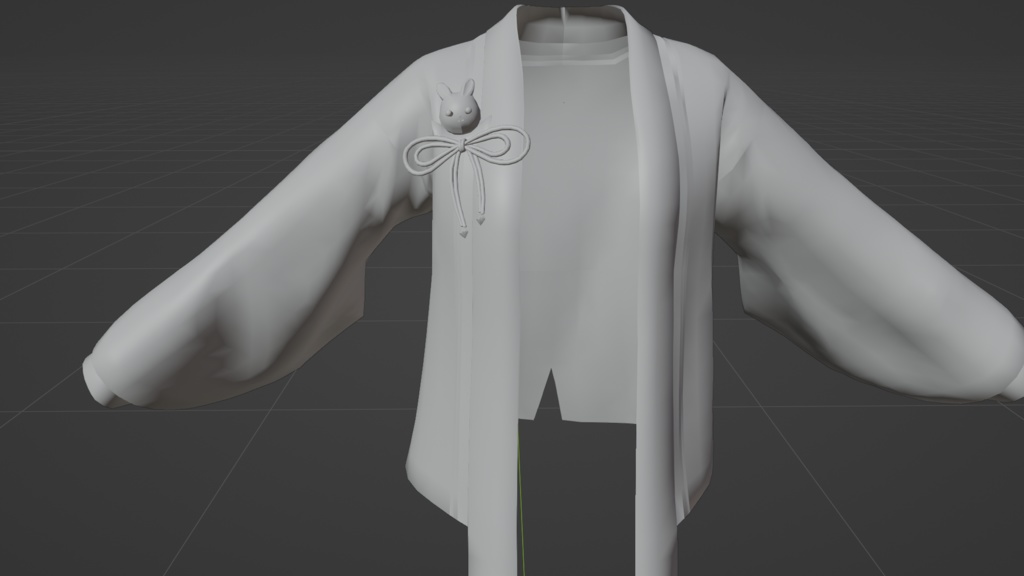 Anime Clothing Asset: Hanfu Jacket with Sleeves & Bunny Accessory (FBX)