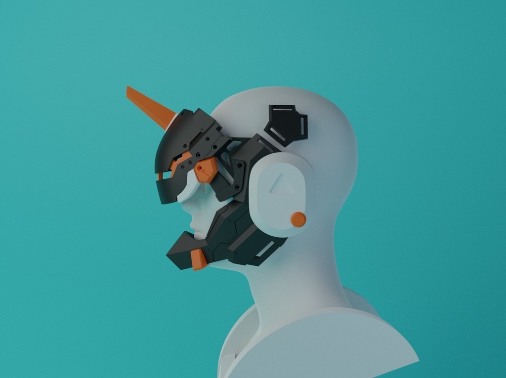 MANTA cyberpunk covermask | wearable 3D printed mask .