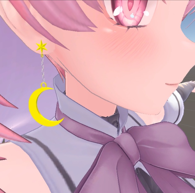 【VRChat想定】三日月ピアス