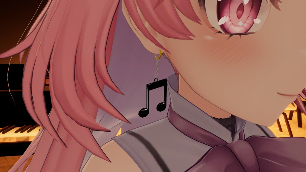 【VRChat想定】音符ピアス