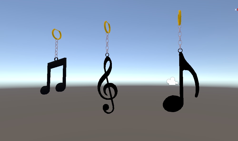【VRChat想定】音符ピアス