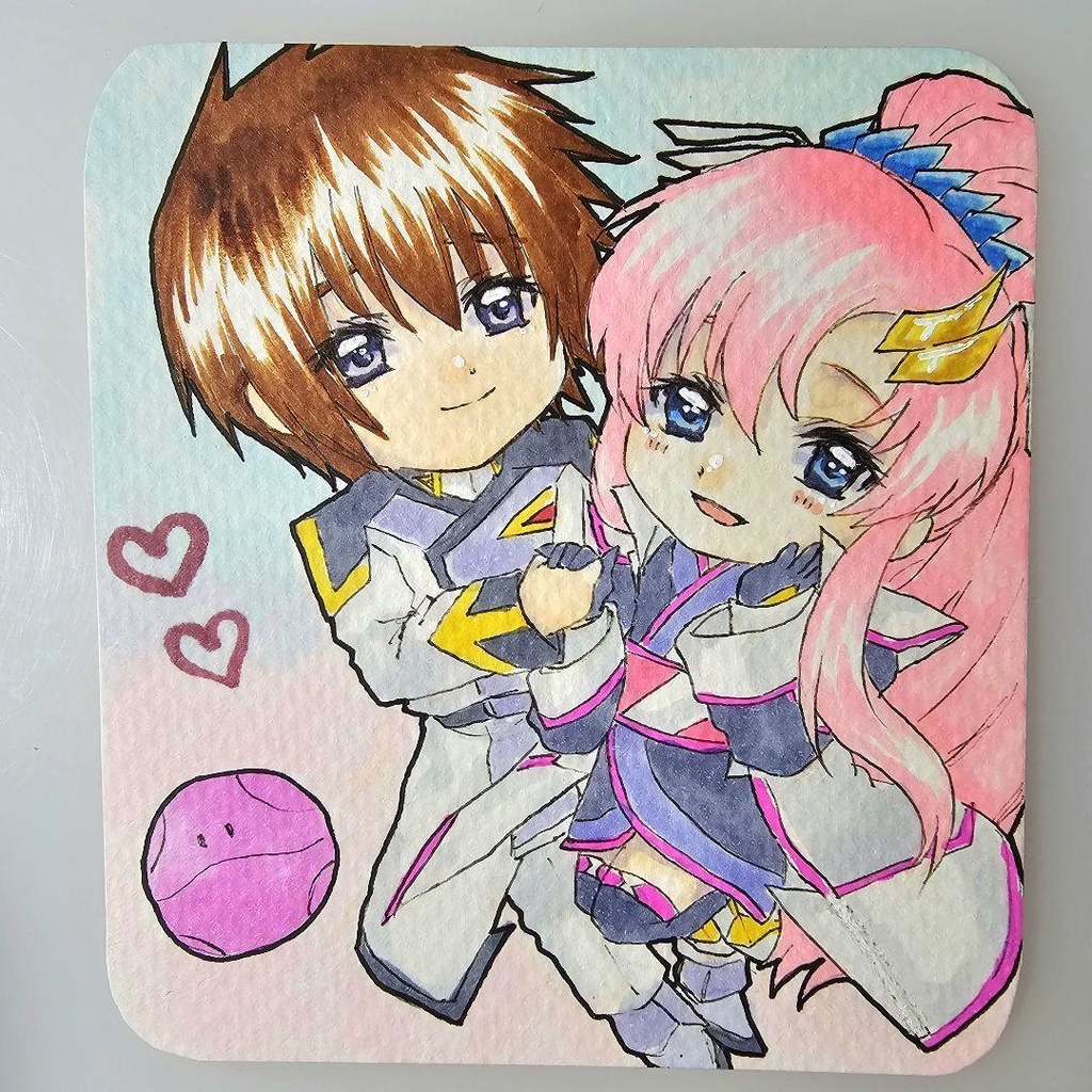 手描きイラスト デコケース ガンダムSEED キラ ラクス