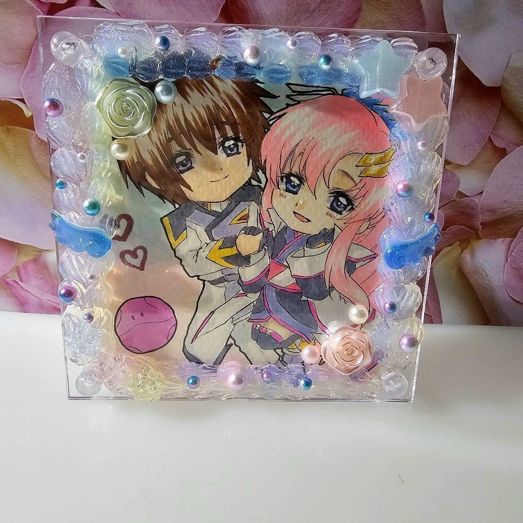 手描きイラスト デコケース ガンダムSEED キラ ラクス