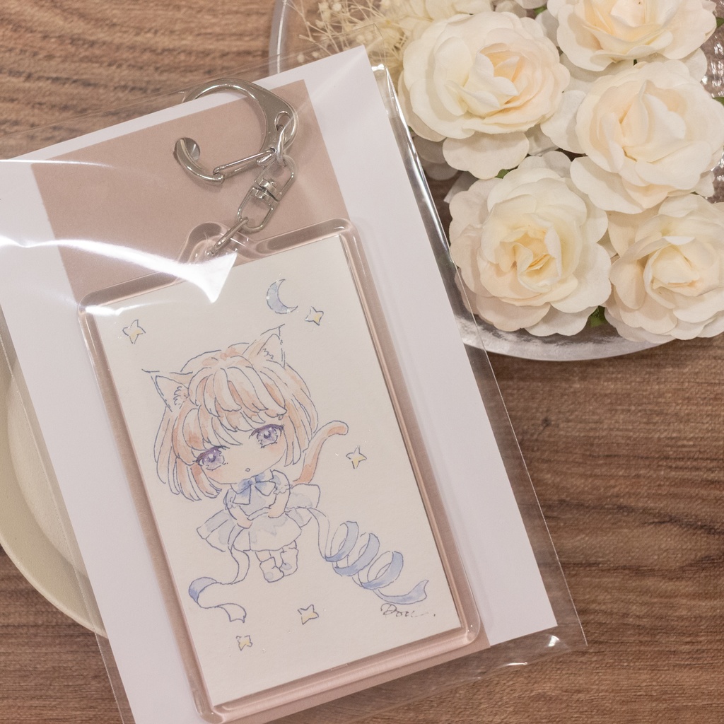 原画キーホルダー 「茶猫ミエル」