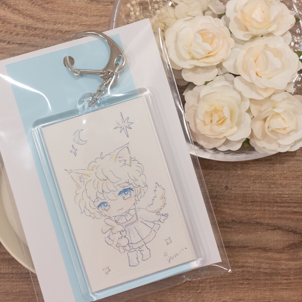 原画キーホルダー 「白猫ココ」