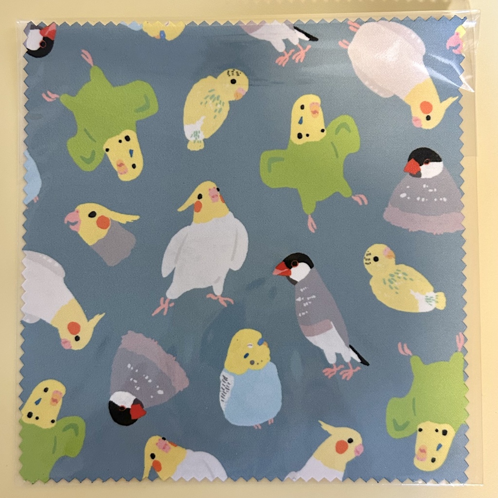 オカメセキセイ文鳥のメガネ拭き