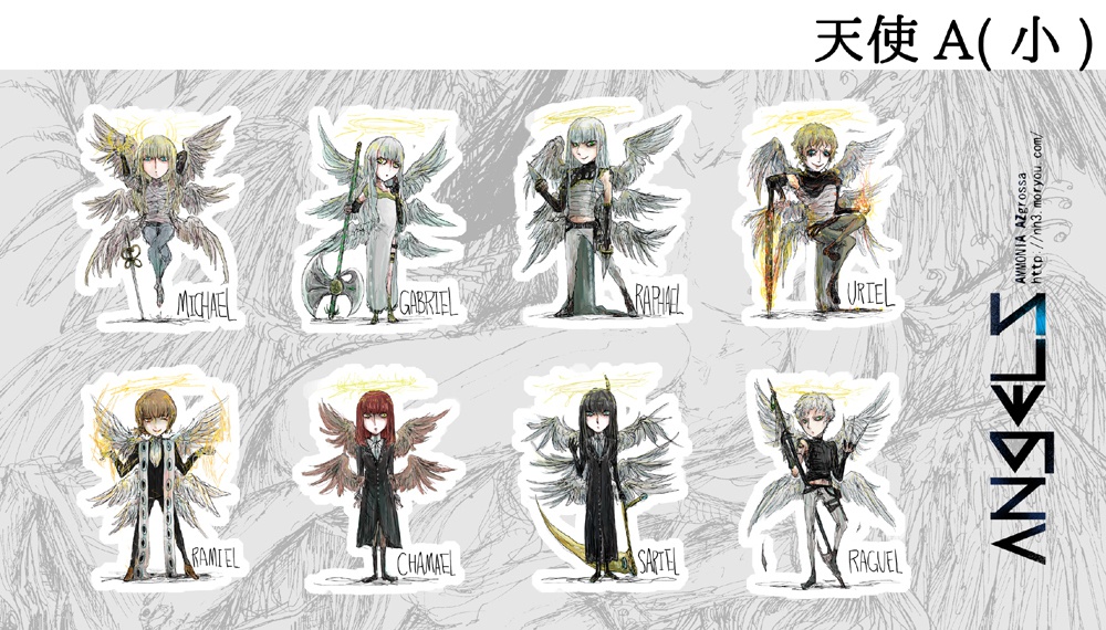 ANGEL/DEMON/GREEK MYTHシール(Big)/(Small)(全8種類) 天使/悪魔/ギリシャ神話キャラクターシール 大/小