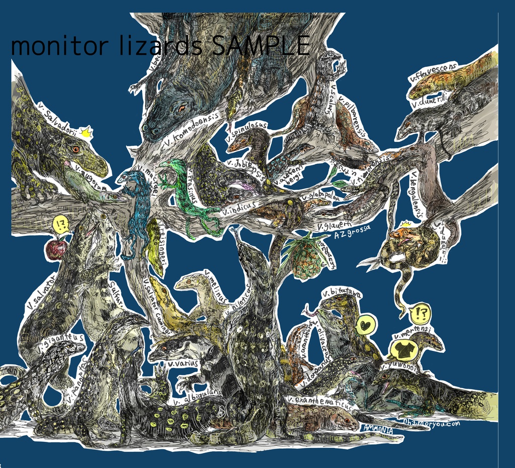 【自宅発送】Monitor lizards/for iphone6, iphone7 case ※別スマホ用のケースは受注生産です/Ammonia