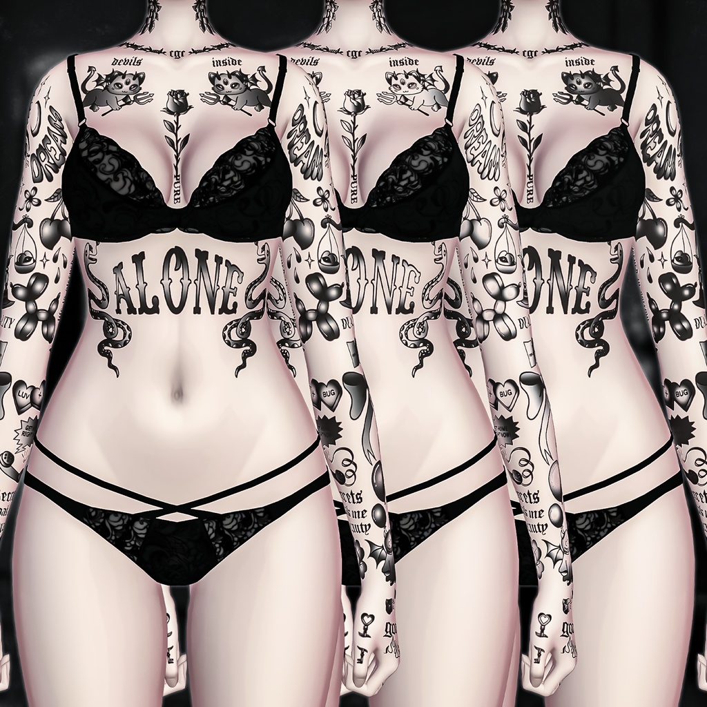 【8アバター対応】Neo Doodle Tattoo/ネオドゥードゥルタトゥー