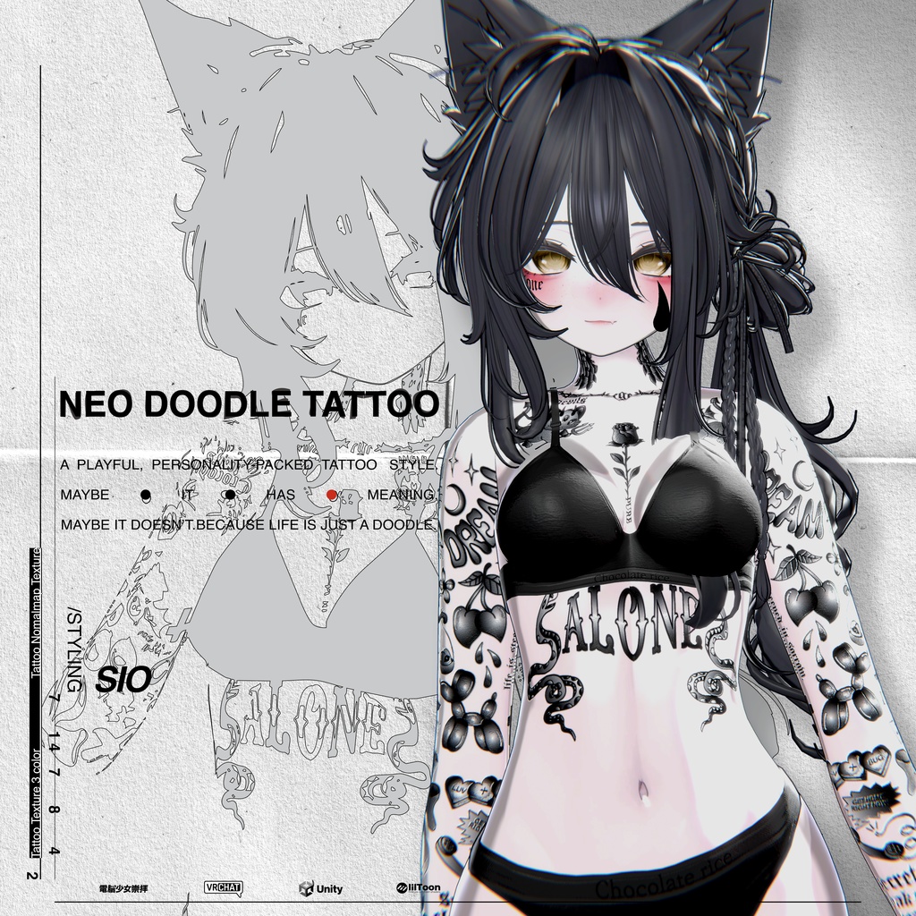 Neo Doodle Tattoo/ネオドゥードゥルタトゥー